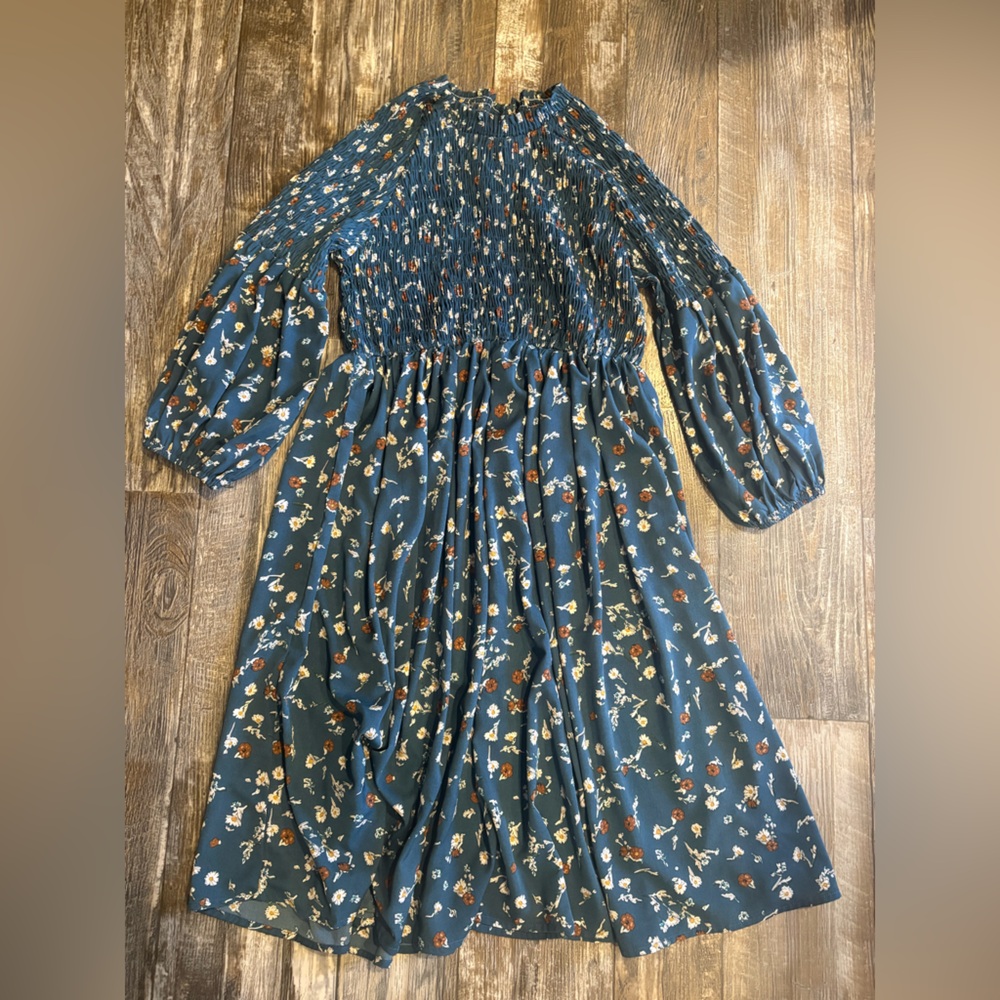 Floral Blue Women's Dress